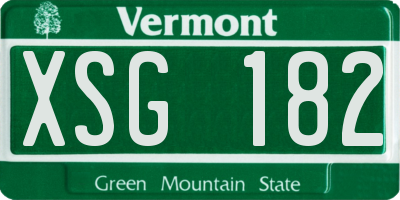 VT license plate XSG182