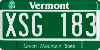 VT license plate XSG183