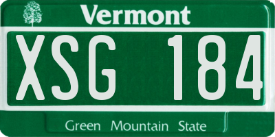 VT license plate XSG184