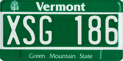 VT license plate XSG186