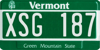 VT license plate XSG187