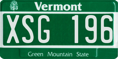 VT license plate XSG196