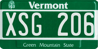 VT license plate XSG206