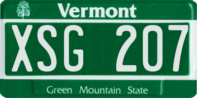VT license plate XSG207