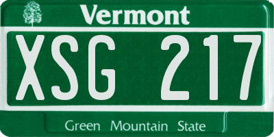 VT license plate XSG217