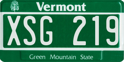 VT license plate XSG219