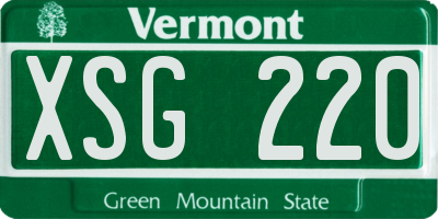 VT license plate XSG220