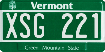 VT license plate XSG221