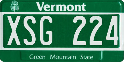 VT license plate XSG224