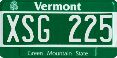 VT license plate XSG225