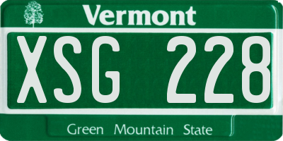 VT license plate XSG228