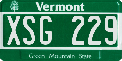 VT license plate XSG229
