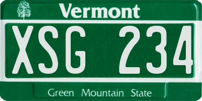 VT license plate XSG234
