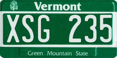 VT license plate XSG235