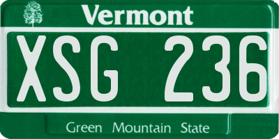 VT license plate XSG236