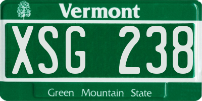 VT license plate XSG238