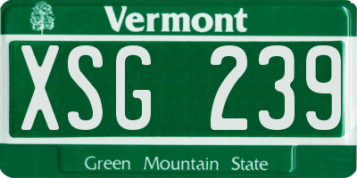 VT license plate XSG239