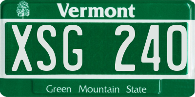 VT license plate XSG240