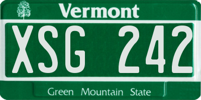 VT license plate XSG242
