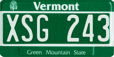 VT license plate XSG243