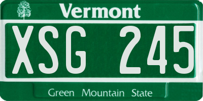 VT license plate XSG245