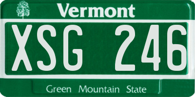 VT license plate XSG246