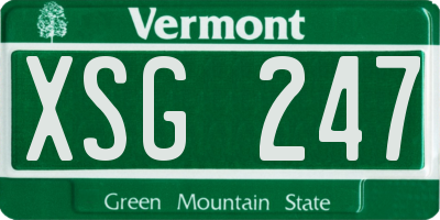 VT license plate XSG247