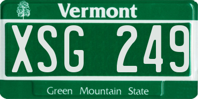 VT license plate XSG249