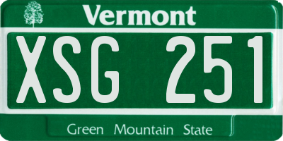 VT license plate XSG251