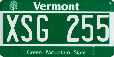 VT license plate XSG255