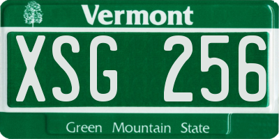 VT license plate XSG256