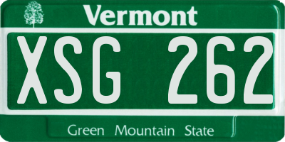VT license plate XSG262