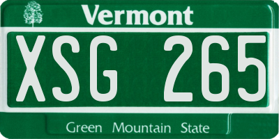 VT license plate XSG265