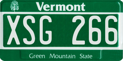 VT license plate XSG266