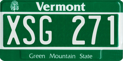 VT license plate XSG271