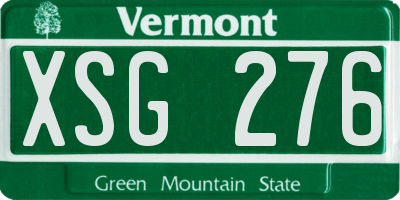 VT license plate XSG276
