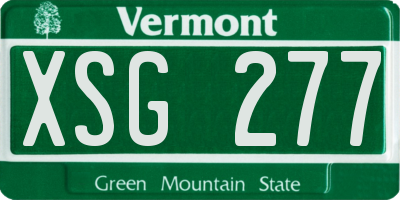 VT license plate XSG277