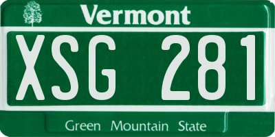 VT license plate XSG281