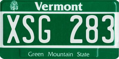 VT license plate XSG283