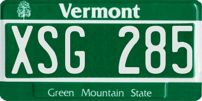 VT license plate XSG285