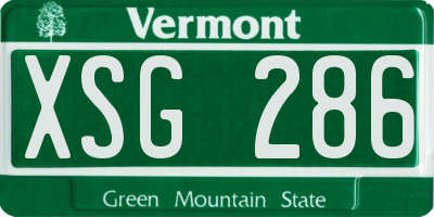 VT license plate XSG286