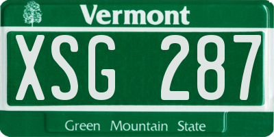 VT license plate XSG287