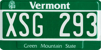 VT license plate XSG293