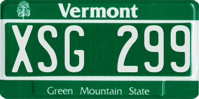 VT license plate XSG299