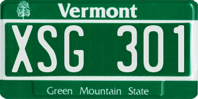 VT license plate XSG301