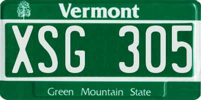 VT license plate XSG305