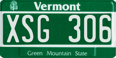 VT license plate XSG306