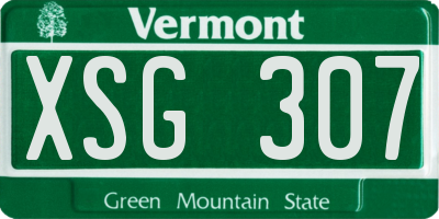 VT license plate XSG307