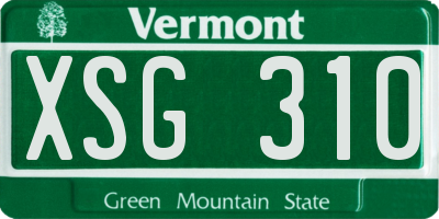 VT license plate XSG310