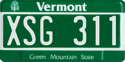 VT license plate XSG311